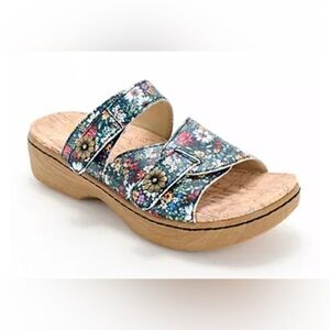 ALGERIA LESTHER ADJUSTABLE SLIDE BOHO BLOOM KRYSTAL SANDAL NEW NO BOX OR TAGS 38